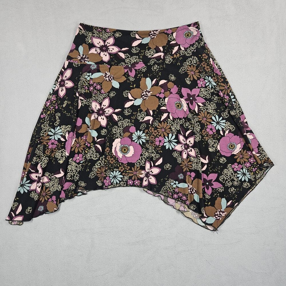 Y2K Star City Floral Skirt Small Fairy Handkerchief Hem Boho Mini Whimsigoth - Picture 6 of 11